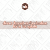Direct Deposit Authorization Form Template
