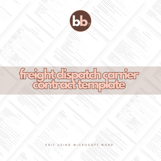 Freight Dispatch Carrier Contract Template