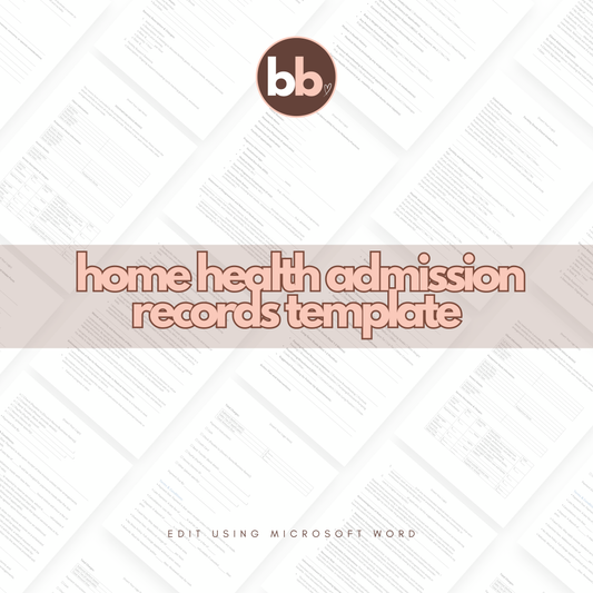 Home Healthcare Client Admission Record Template