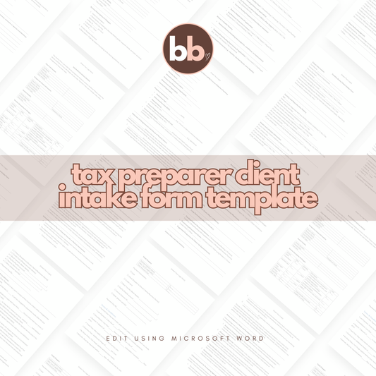 Tax Preparer Client Intake Form Template