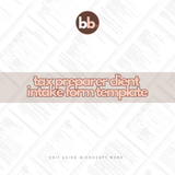 Tax Preparer Client Intake Form Template