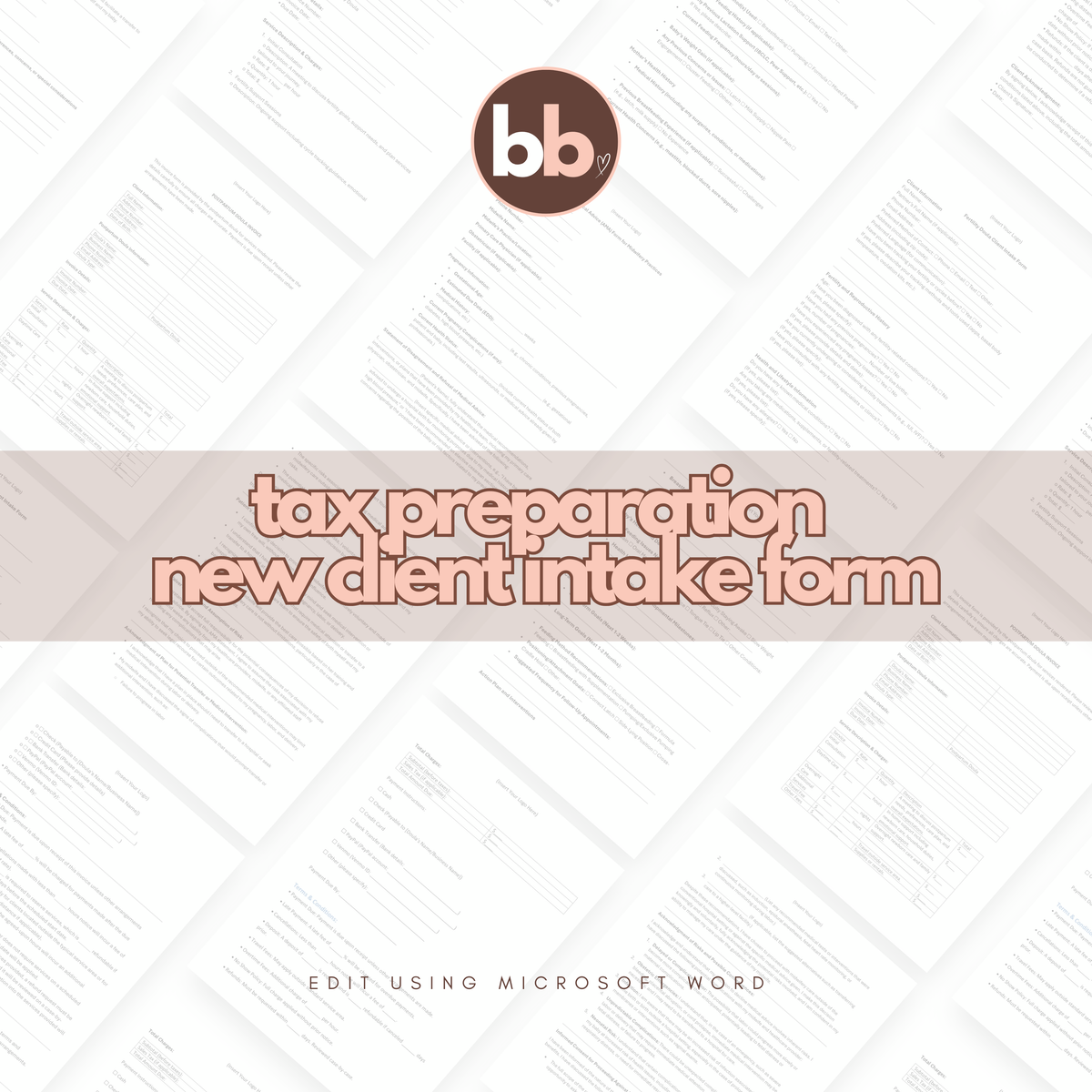 Tax Preparation New Client Intake Form Template